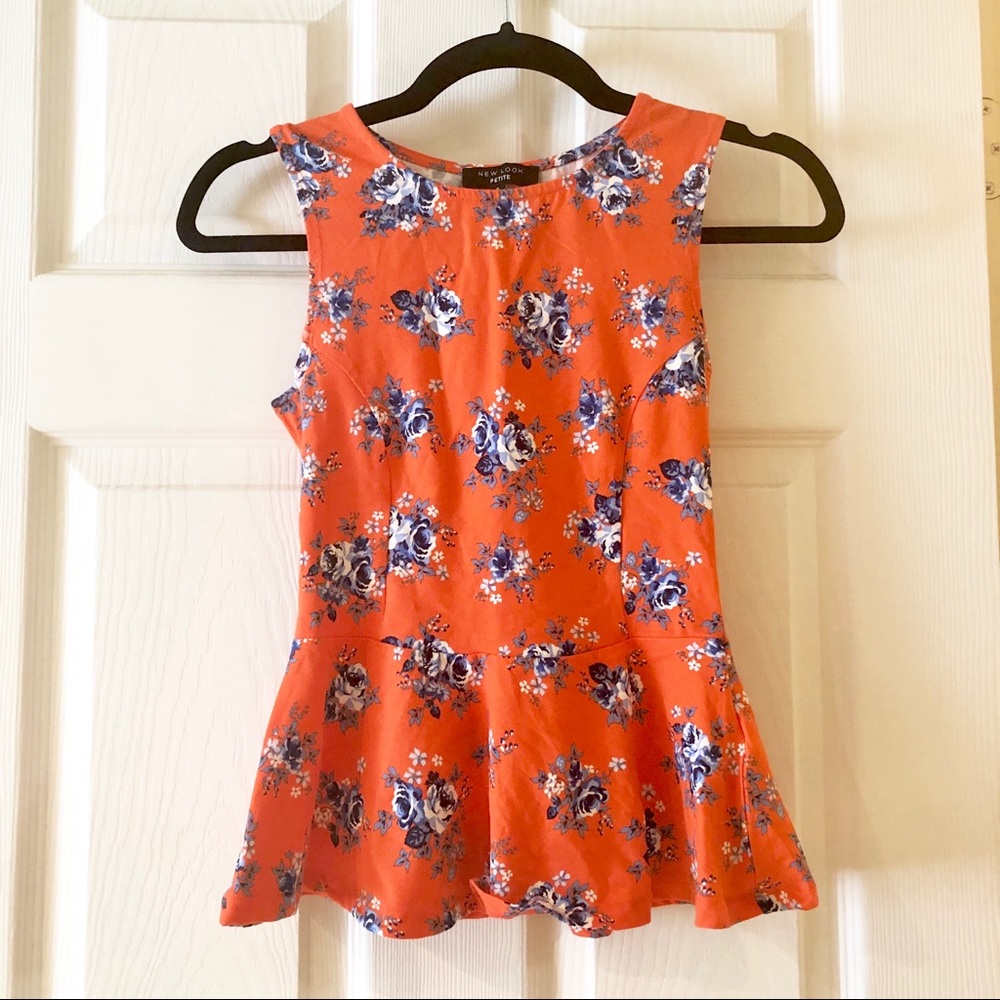 ASOS Petite New Look Peplum Floral Top